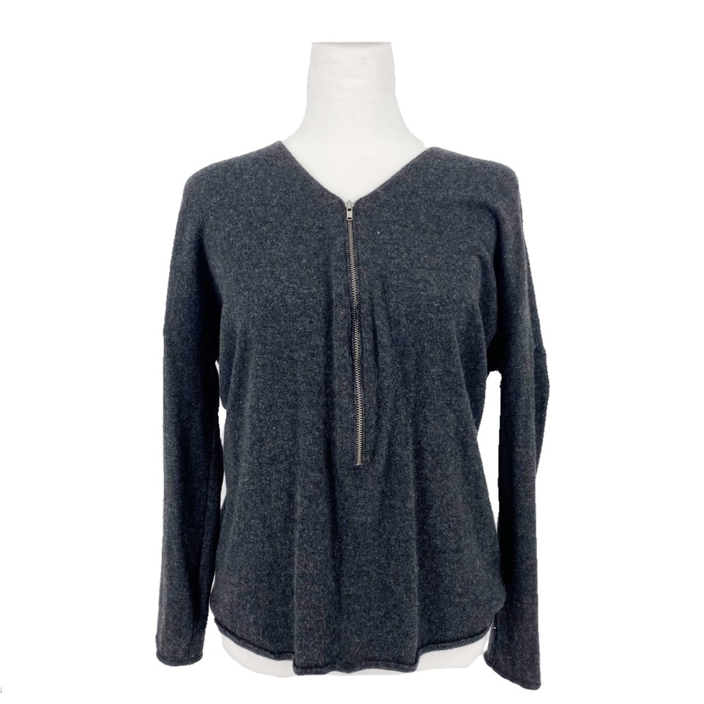 The Kooples Sport Cashmere Wool Dark Gray Long Sleeve Sweater